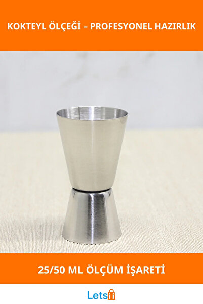 Letsii ميزان كوكتيل من الفولاذ المقاوم للصدأ سعة 25/50 مل، متين وصحي