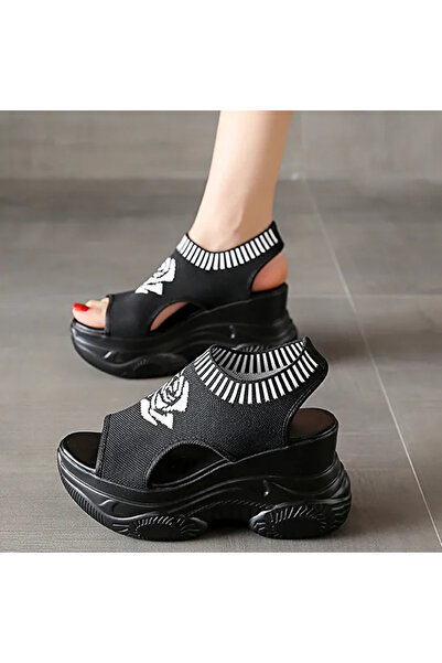 dorbe Breathable Rose Graphic Open-Toe Women Lightweight Platform Sandals