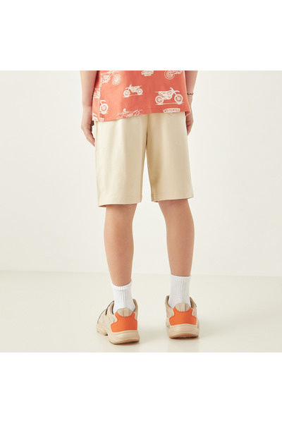 Juniors Solid Shorts with Pockets and Drawstring Closure