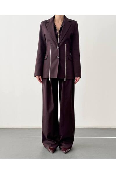 Bmb Suit with burgundy jacket and pants