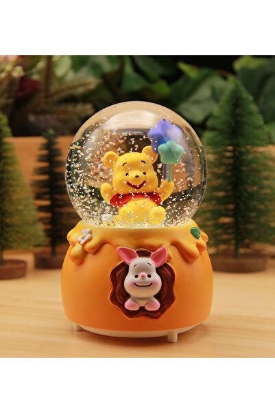 HEDİYEBİZİZ Winnie The Pooh Işıklı ve Müzikli Kar Küresi Büyük Boy - B