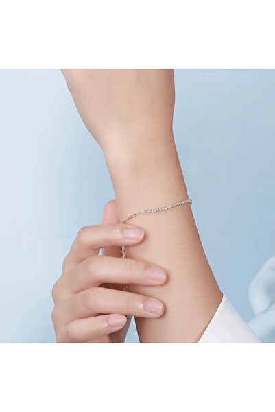 delis Bratara din argint 925 pentru dama, JW1751, model tennis, placata cu aur