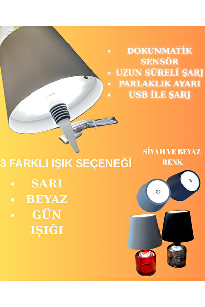 shop Kablosuz Şişe Lambası - Şarjlı Abajur Masa Işığı Dokunmatik Şişe İçin LE...