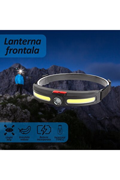 NEXTLY LED Headlamp - 270° Wide Beam, 4 Modes, USB-C Recharge, Adjustable Reflective Strap