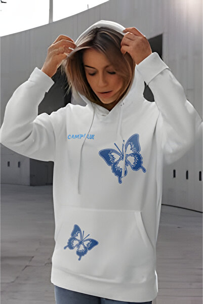 ZEMLİYA Campule Hoodie Teddy Bear Printed Hoodie Zipper Oversized Sweatshirt