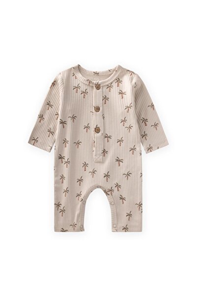 Cigit Baskılı Tulum 0-3 Yaş Palmiye Desen