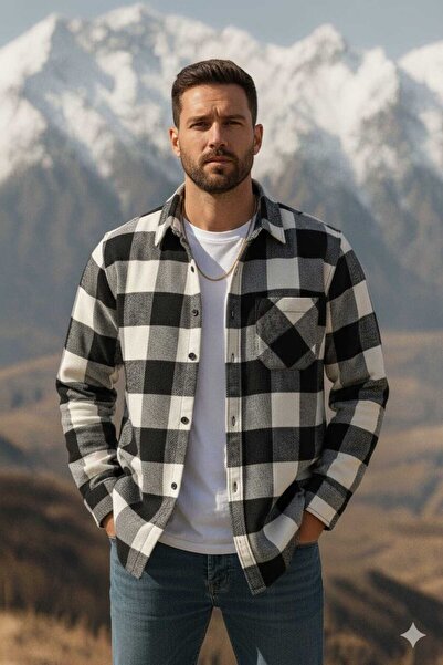 YNGMENCLASS ОДНОКІЛЬЯНА ДЕТАЛЬНА КАШМІРОВА БАВОВНЯНА КОМИРОВА КУРТКА З ГУДЗИКАМИ