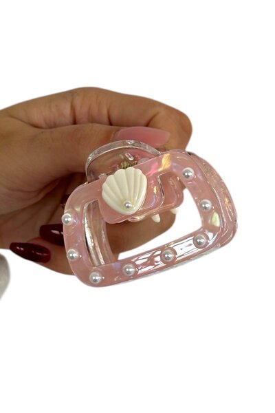 TAKIŞTIR Pink Color Seashell Figured Latch Buckle