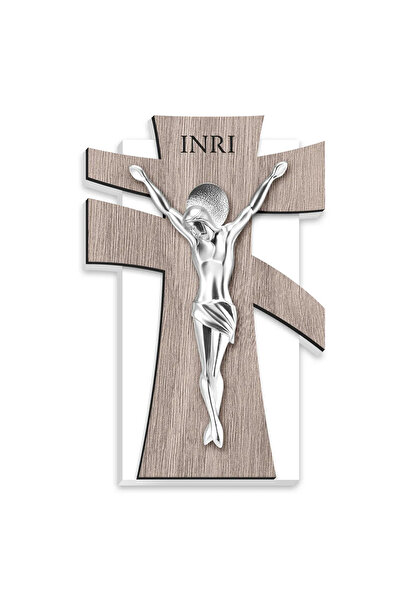 ClassGifts Cruce Lemn si Crucifix Argint 11x17cm