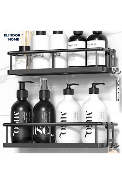 Elindor Set de 2 rafturi de duș Elindor®, raft adeziv, raft de baie, 31,5 x 1...