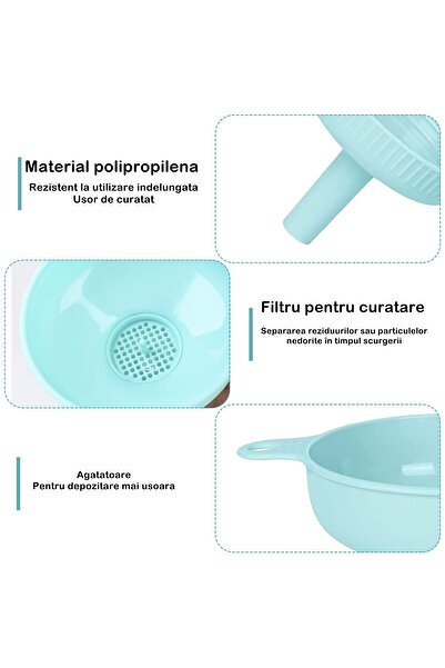 Flippy Πλαστικό χωνί Flippy 3 σε 1, δύο μεγέθη στόμιου, διάμετρος 5,4 cm, 11,5 x 16,7 cm, μπλε