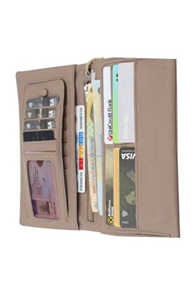 HASSION Women's Leather Wallet R65, Khaki