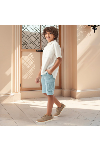 Juniors Solid Cargo Shorts with Drawstring Closure
