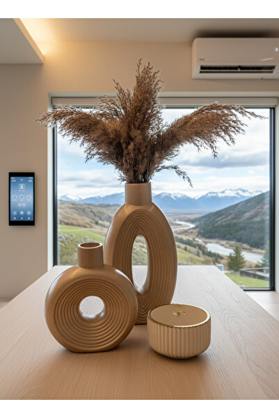 the wheel طقم تحف ديكور مودرن (3 قطع) - لمسة بوهيمية دافئة لمنزلك