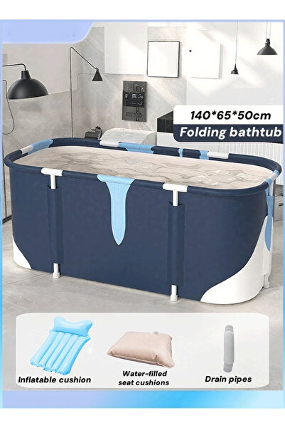 Generic Extra Large Foldable Bathtub Freestanding Soaking Bathing Tub