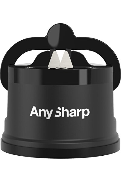 AnySharp Knife Sharpener with PowerGrip Suction, Handsfree, Black