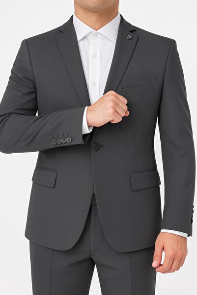Plus Scorpion Erkek Tek Düğme Slim Fit Takım Elbise - Şık Ofis ve Davet Kombini