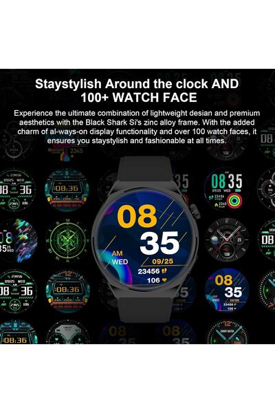 Black Shark S1 Smart Watch 1.43'' AMOLED, 10 Days Battery, IP68, Health Monitoring – Silver