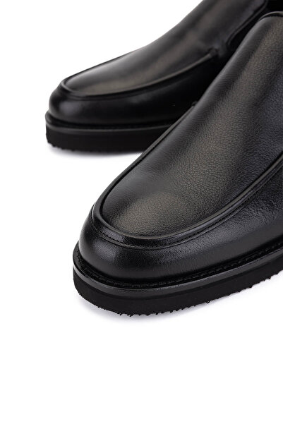 Tamer Tanca Men's Genuine Leather Black Loafer Shoes