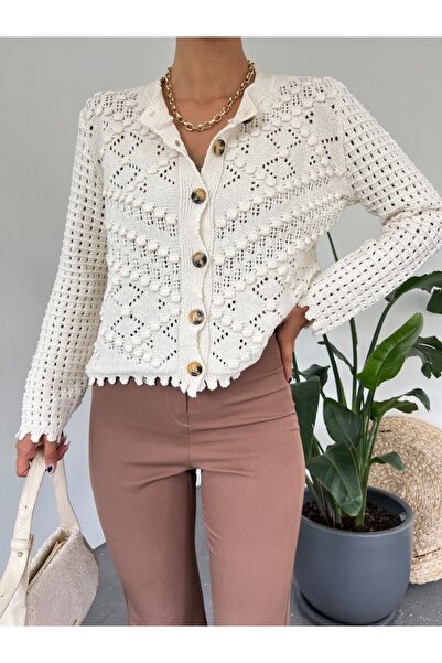 MissRunin بومبوم مخرمة سترة بأزرار