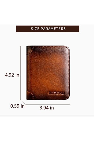 Generic محفظة دوشيك للرجال، محفظة رجالية، جلد طبيعي رفيع قابل للطي، (لون بني)