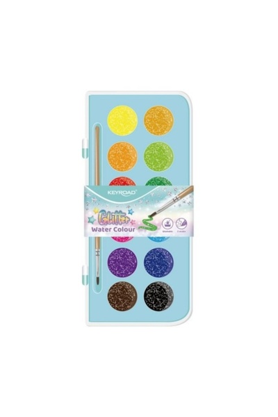 KEYROAD Acuarele Keyroad, cu pensula, 12 culori, 28 mm, KR972743