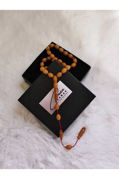 CANAN ÇAKMAK Sphere Cut Dark Yellow Crimped Amber Prayer Beads