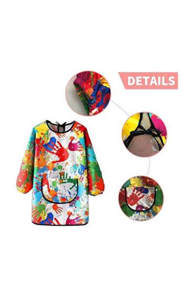 zola Waterproof painting and activity apron, 7-11 years, adjustable, elastic cuffs, pocket, 63×47 cm