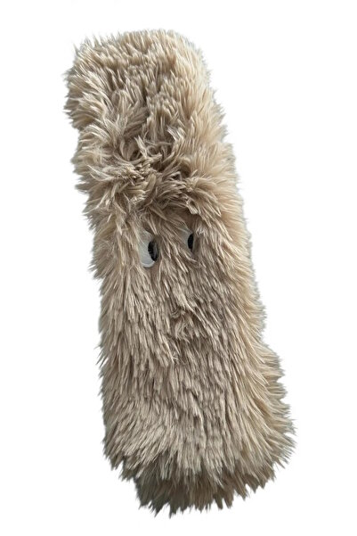 CAŞ DEKORASYON Παιδικό βελούδινο κασκόλ με λεπτομέρεια καφέ μάτι