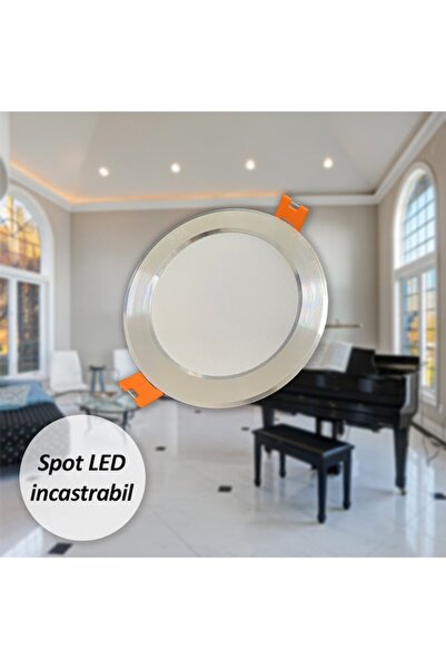 NEXTLY Elegant Recessed LED Ceiling Light, 3W, 3000K Warm, Energy Efficient, Silver Finish