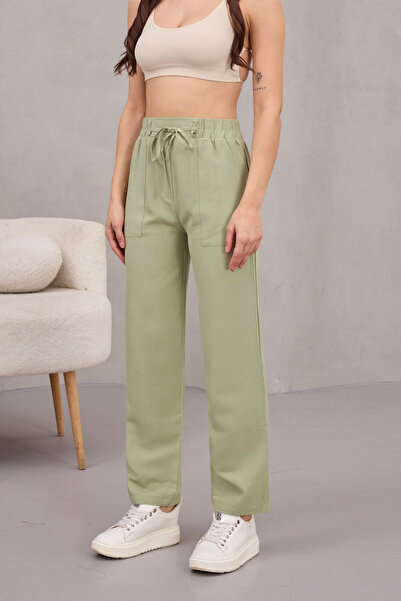 alanora Pantaloni de damă talie înaltă din amestec de in, cu carote