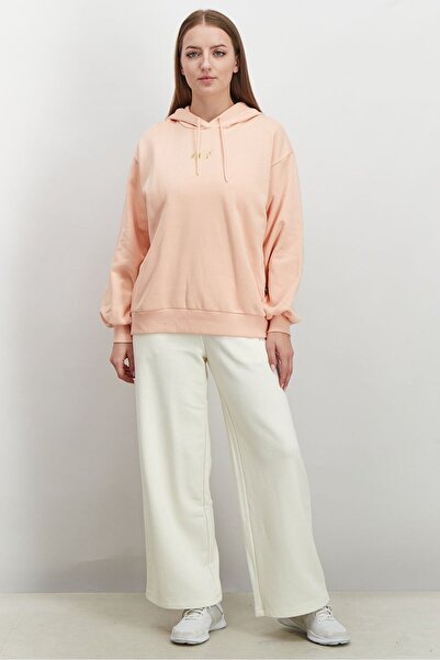 Puma Women Hooded Neck Winterized Sweatshirt, Peach Parfait