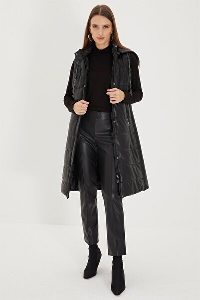 Zühre سترة جلدية قابلة للنفخ من ألميدا K بغطاء رأس Y-0063