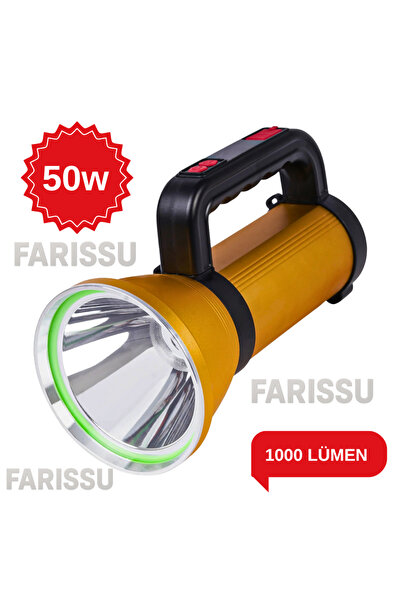 farissu EVERTON RT-S050 Şarjlı Güçlü Işık Projektör El Feneri 50W 1000 Lümen ...