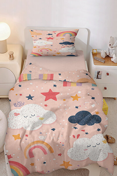 HOMESSA طقم غطاء لحاف للأطفال من Colorful Dreams Rainbow Cloud