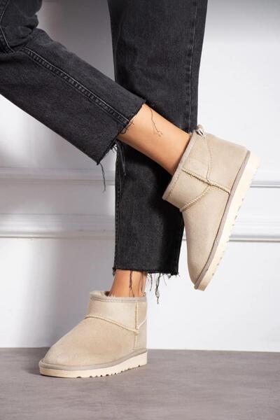 Neon Shoes Γυναικείες χειμερινές μπότες και μποτάκια με ψηλή λεπτή σόλα με μίνι σουέτ με χνουδωτό εσωτερικό