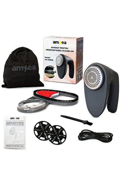 amXea LR-268SN Lint Remover, Anthracite, 8000 rpm, 800mAh, 1x spare blade