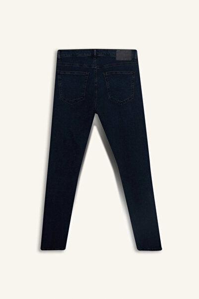 DeFacto B3620AXNM83 Indigo Carlo Skinny Fit Παντελόνι τζιν με εξαιρετικά στενή εφαρμογή κανονικής μέσης και εξαιρετικά στενό πόδι