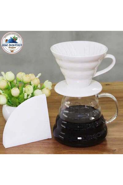 Blue mountain V60 Ceramic Dripper - White