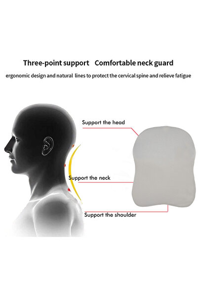 3XR Memory Foam Car & Travel Neck Pillow 3808 Ergonomic Three-Point Cervical Support Cushion gray