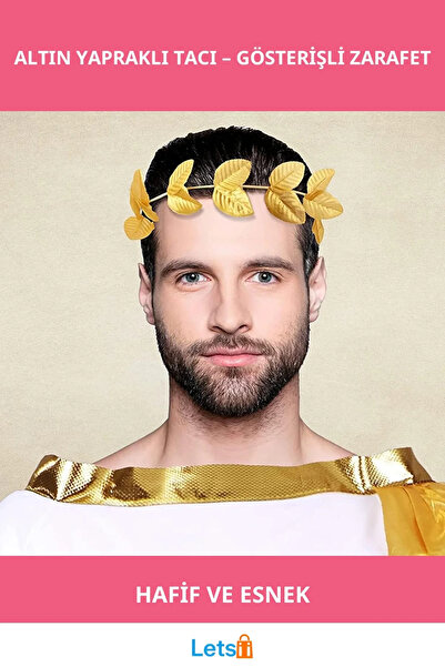 Letsii إكسسوار زي تاج سيزار الروماني البيزنطي ذو الأوراق الذهبية