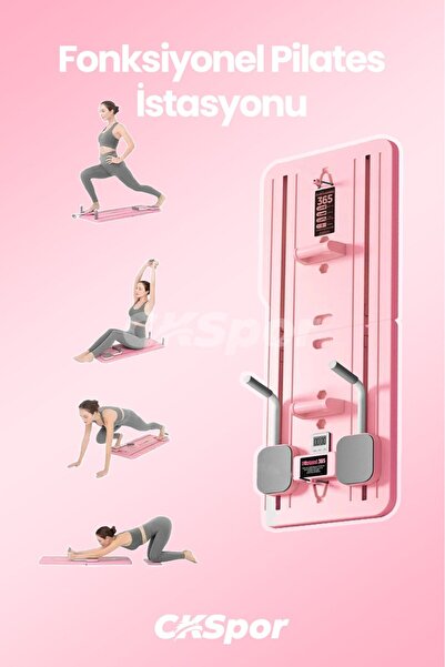 CKSpor Pilates Tahtası Seti Reformer Etkili Çok Amaçlı Direnç Lastikli Diz Minderli Ev Tipi Pilates Aleti