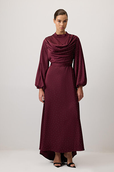 Touché Privé Draped Stone Satin Dress