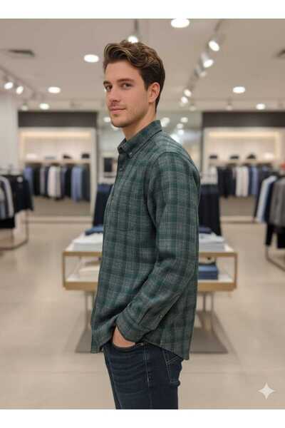 ARMA STİL Güncüoğlu Long Sleeve Pocketed 100% Wool Relaxed Fit Winter Men's Shirt