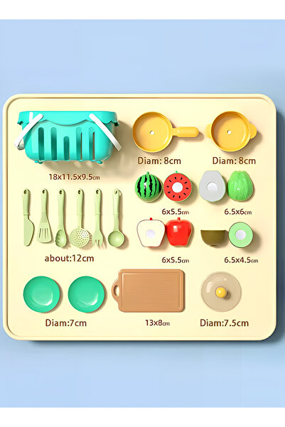 Generic 17 PCS Cutting Play Food Toys For Kids, Pretend Play Kitchen Accessories, Fake Fruits/Vegetables Set