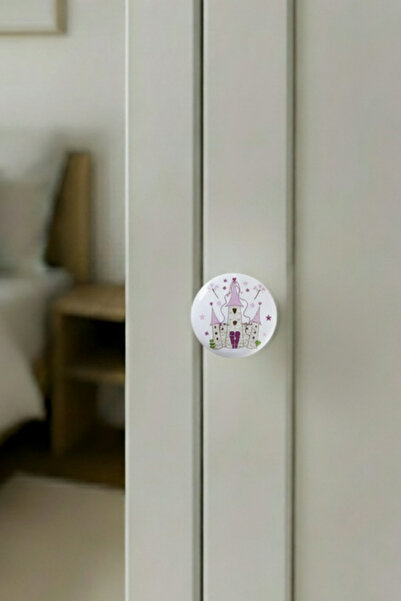 MegaVitrin Porcelain Princess Castle Children's Room Furniture Handle Ceramic Drawer Cabinet Knob (50 mm Large Size)