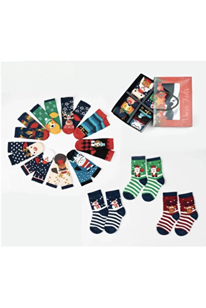 UMA Kids Yılbaşı Konseptli Bebek & Çocuk Çorap Seti 12’li Set