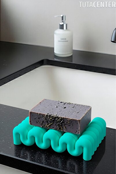 TUTACENTER Dalga Formlu Su Tutmayan Sabunluk – Modern ve Şık Plastik Sabunluk