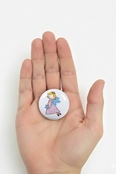 MegaVitrin Porcelain Fairy Patterned Children's Room Furniture Handle Ceramic Drawer Cabinet Knob (50 mm Large Size)