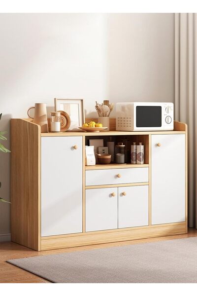 ETG Modern Kitchen Buffet Cabinet, Freestanding Wooden Sideboard with Drawers...